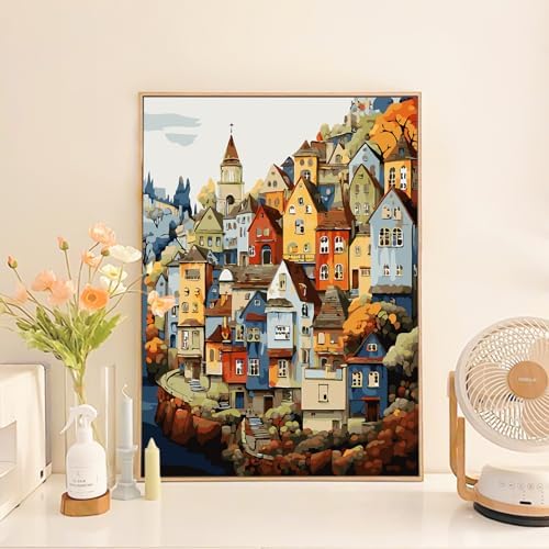 Paint by Numbers Kit for Adults Beginner, Colorful Village, 16x20 Inch - Image 2