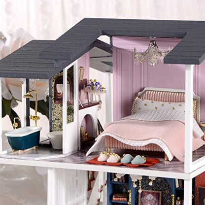 GuDoQi DIY Miniature Dollhouse Kit, Tiny House kit with Music, Miniature House Kit 1:24 Scale Monet Garden, Great Handmade Crafts Gift for Birthday Christmas Day - Image 4