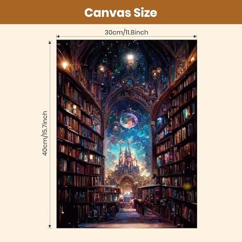 4 Pack Castle Paint by Numbers Kit for Adults Framed Canvas, Frameworkless - Image 3