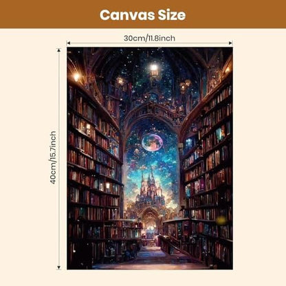 4 Pack Castle Paint by Numbers Kit for Adults Framed Canvas, Frameworkless - Image 3