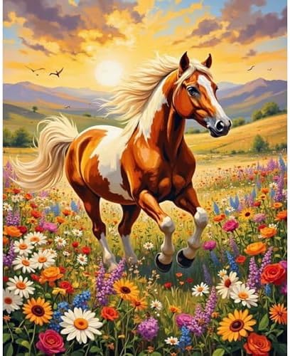 Arttoplus Horse Paint by Numbers Kit for Adults Beginner 16x20 inch by Arttoplus