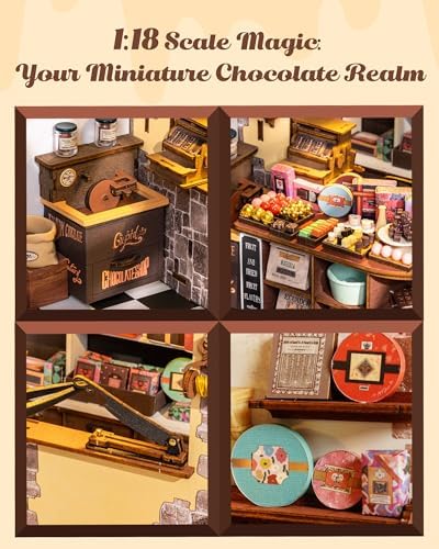 Rolife Henry's Chocolate Shop DIY Miniature Dollhouse Kit Gift for Adults - Image 3