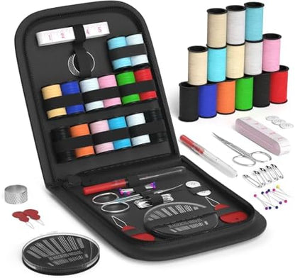 MIXCOOL Sewing Kit for Adults, Beginners, Needle and Thread Kit, Portable Sewing Supplies, Contains Thread, Scissor, Needles, Measuring Tape by MIXCOOL