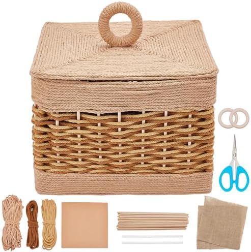 FREEBLOSS Macrame Woven Basket Kit Basket Weaving Kits with Instruction Macrame DIY Storage Bins Basket Making Supplies for Weaving Craft Gift by FreeandCreativeCraftsArt