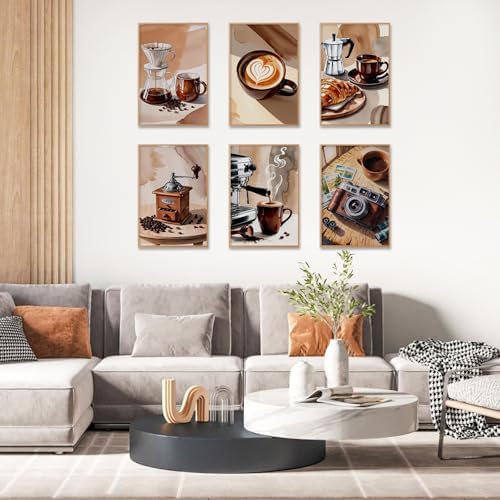 Camocin 6 Pack Paint by Numbers Kit for Adults, Coffee Canvas Painting Set - Image 6