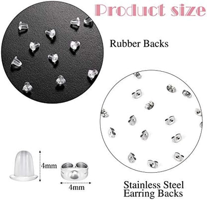 Hicarer 200 Pcs Sublimation Earrings Blanks Stud Earring Kit, Silver - Image 3