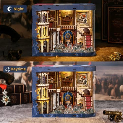 MiniCity Napoleon DIY Book Nook Kit, Wooden 3D Bookshelf Model with LED - Image 6