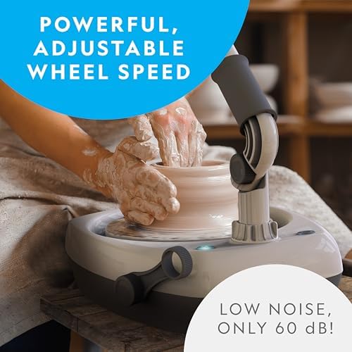 NATIONAL GEOGRAPHIC Hobby Pottery Wheel Kit - 8" Variable Speed Pottery Wheel for Adults & Teens with Innovative Arm Tool, 3 Lb Air Dry Clay & Art Supplies, Crafts for Adults, Craft Kits for Teenagers - Image 4
