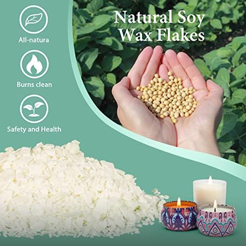 SAEUYVB 2 lbs Soy Candle Wax for Candle Making,Natural Soy Wax Flakes - Image 3