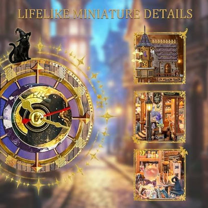 Time Magic Club Book Nook Kit with Rotating Tower, Music & Lights - Image 6