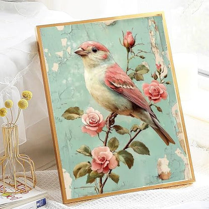 pchmcu Bird Flower Paint by Numbers Kits for Adults,Rose Paint by Number for Adults Beginner, Paint by Numbers Kits on Canvas Without Frame for Home Wall Decor 16x20inch - Image 3