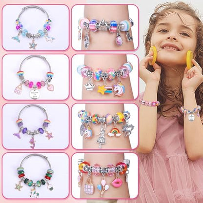 VICTLOV Charm Bracelet Making Kit, DIY Craft for Girls, Unicorn/Mermaid Crafts Gifts Set for Arts and Crafts for Girls Teens Ages 5-12 - Image 3