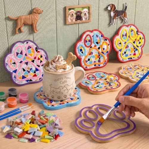 luperasol DIY Dog Paw Mosaic Tiles for Crafts, Mixed Color, 6 PCS by Unknown