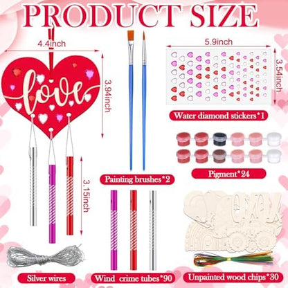JellyArch Valentine 30 Pack DIY Wind Chime Kit Art and Crafts - Image 3