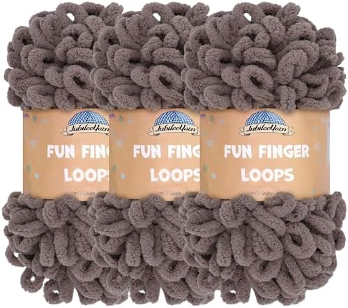 JubileeYarn Fun Finger Loops Yarn - Cacao - 3 Skeins by BambooMN