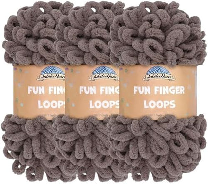 JubileeYarn Fun Finger Loops Yarn - Cacao - 3 Skeins by BambooMN