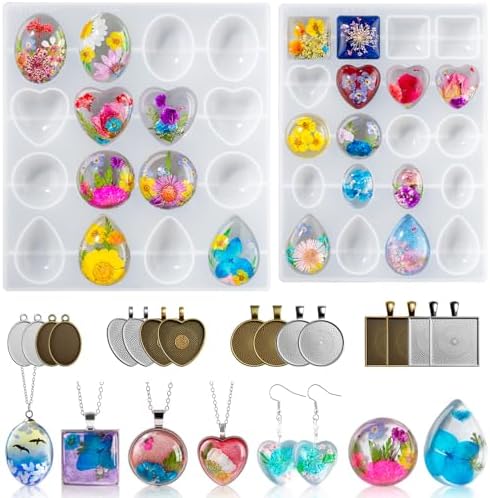 LET'S RESIN Cabochon Gems Resin Molds, 36-Cavity Jewelry Making Kit by LETSRESIN