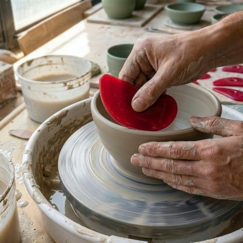 DIYOOHOMY 2 Pcs Soft Silicone Pottery Ribs for Ceramic, Mud and Clay Tools - Image 6