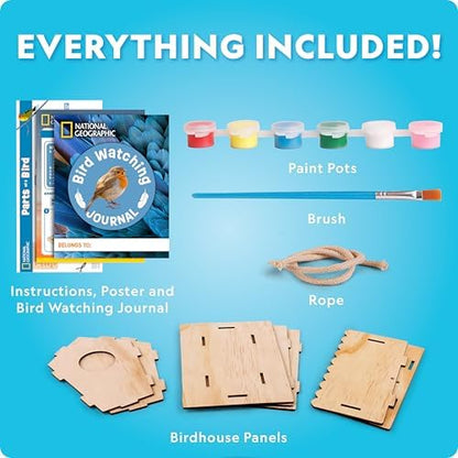 National Geographic Build Your Own Wooden Birdhouse Craft Kit for Kids - Image 3
