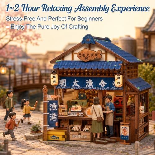 Cutefun DIY Miniature House Kit, 129 Pcs 3D Wooden Puzzle Tiny House - Image 6