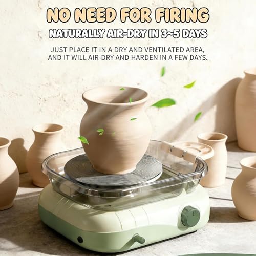 Mini Electric Pottery Wheel for Kids & Adults with Foot Pedal, DIY Clay Kit with 8 Pottery Tools, for Ceramic Work & Beginners - Image 7
