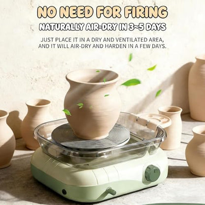Mini Electric Pottery Wheel for Kids & Adults with Foot Pedal, DIY Clay Kit with 8 Pottery Tools, for Ceramic Work & Beginners - Image 7