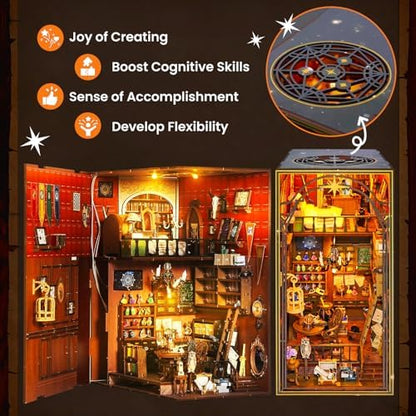 Book Nook Kit DIY Magic Lab 3D Puzzle Wooden Dollhouse with LED Lights - Image 3