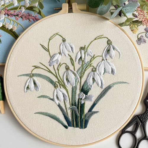 Myfelicity Embroidery kit for Adults and Beginners, Includes 3 Floral Pattern Fabrics, 3 Embroidery Hoops, Embroidery Floss and Other Tools. - Image 2