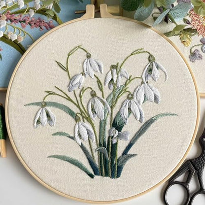 Myfelicity Embroidery kit for Adults and Beginners, Includes 3 Floral Pattern Fabrics, 3 Embroidery Hoops, Embroidery Floss and Other Tools. - Image 2
