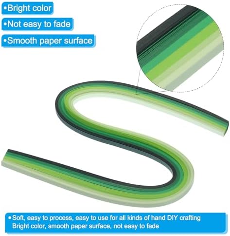 PATIKIL 600pcs Quilling Strips Paper 3/16"(5mm) 21" Origami Paper Quilling Strip for Art DIY Hand Craft Christmas, Green - Image 3