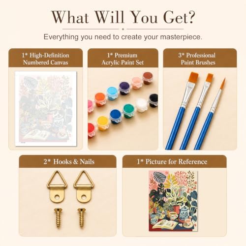 TELMOXA Plant Paint by Numbers Kit for Adults, 16x20 in - Image 5
