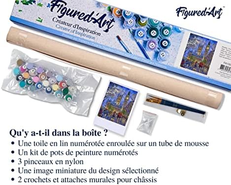 Figured'Art Paint by Numbers for Adults London in The Dusk 16"x20" - Craft Art Painting DIY Kit Rolled Canvas Without Frame - Image 5