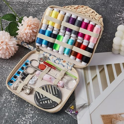 Daisy Sewing Kit Printing Sewing Kit,Professional Sewing Supplies for Adults, Zipper Sewing Needles Set, 87 PCS Travel Sewing Accessory for Emergency, Home - Image 4