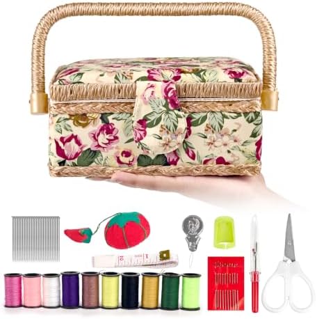 MKNZOME Sewing Box with Supplies Kit for Women, Complete Accessories by MKNZOME
