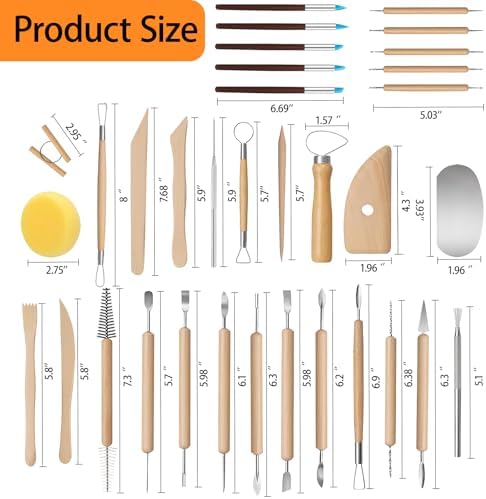 43 Pcs Clay Sculpting Tools Set, Pottery Tools Kit - Image 2
