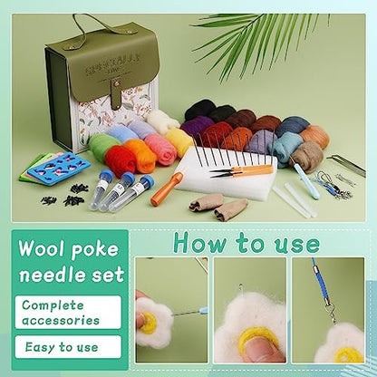 Mayboos Needle Felting Kit, Wool Roving 20 Colors Set - Image 5