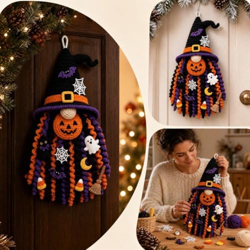 DIY Seasonal 3D Crochet Door Hanger Kit Collection, Halloween Handmade - Image 5