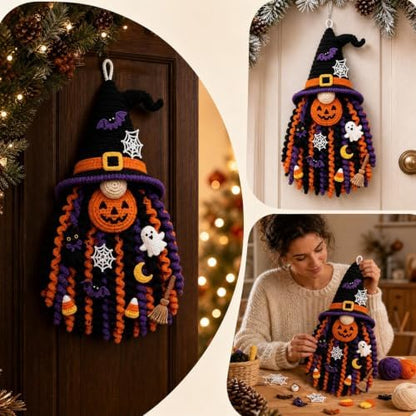 DIY Seasonal 3D Crochet Door Hanger Kit Collection, Halloween Handmade - Image 5