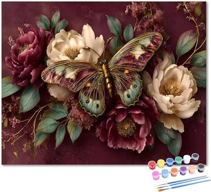 Butterfly Paint by Numbers Kit for Adults, Paint by Numbers for Adults by Unknown