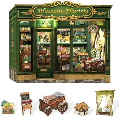 CUTEBEE Book Nook Kit DIY Miniature Flower House Dollhouse for Adults by CUTEBEE
