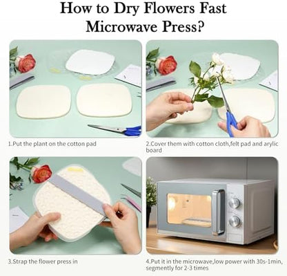 Aboofx Microwave Flower Press Kit, 6.3" Quick Drying Pressed Flower - Image 4