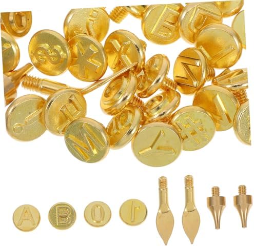 ARTIBETTER 56pcs DIY Wood Burning Alphabet Kit Letter Stamps Electric Soldering Iron Head Pyrography Tool Stamping Set for Wood by ARTIBETTER