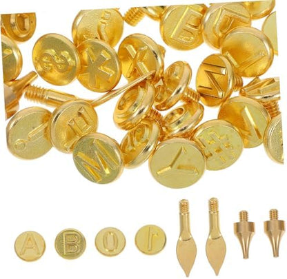 ARTIBETTER 56pcs DIY Wood Burning Alphabet Kit Letter Stamps Electric Soldering Iron Head Pyrography Tool Stamping Set for Wood by ARTIBETTER