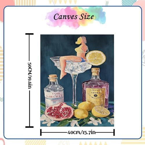 NZNANCHU Paint by Number for Adult,DIY Painting Kits for Adults,Color by Numbers,WineglassPaint by Number Canvas Crafts Watercolor for Beginners Hoom Decor (Abstract) - Image 3