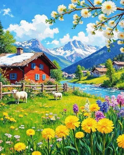 ZRIZQ Mountain Paint by Numbers Kit for Adults Beginner,Landscape,16x20 by ZRIZQ