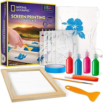 National Geographic Screen Printing Arts and Crafts Kit for Kids by BlueMarbleToys