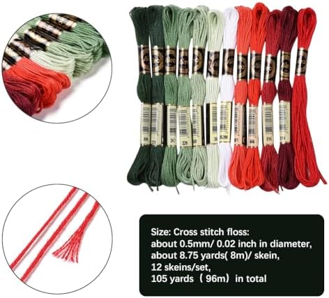 12 Skeins 105 Yards Embroidery Thread Floss for Bracelet Making - Image 2