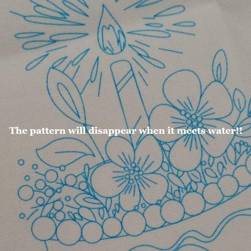 Esffaci Embroidery Starter Kit for Adult Beginner with Birthday Cake Flowers Pattern Hand Embroidery Set with Cloth Hoop Needle Threader Floss and Instruction - Image 5