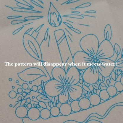 Esffaci Embroidery Starter Kit for Adult Beginner with Birthday Cake Flowers Pattern Hand Embroidery Set with Cloth Hoop Needle Threader Floss and Instruction - Image 5
