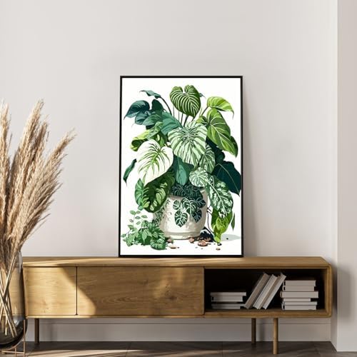 Framed Paint by Numbers Kit for Adults, Tropical Plant Decor 8x12 Inch - Image 3